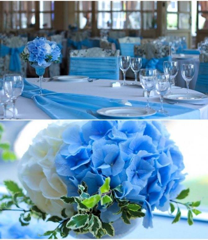 Оформление свадьбы в голубом цвете