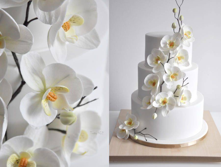 Торт свадебный с орхидеями — фото и фотографии