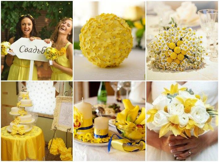 Свадьба в желтом цвете: идеи оформления, наряды молодоженов и гостей, фото