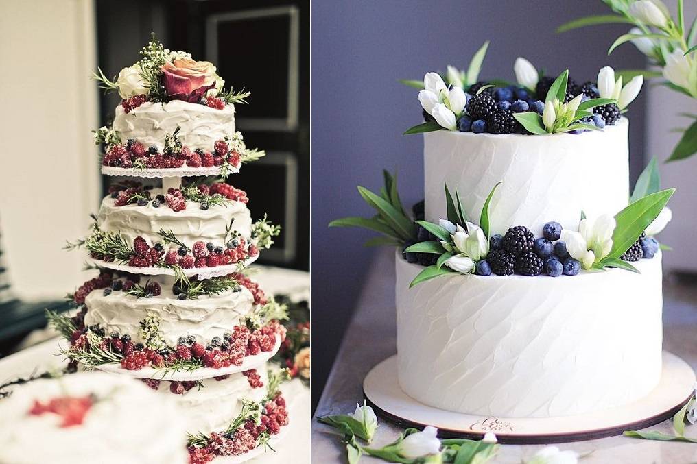 Как оформить свадебный торт с ягодами и фруктами – идеи с фото