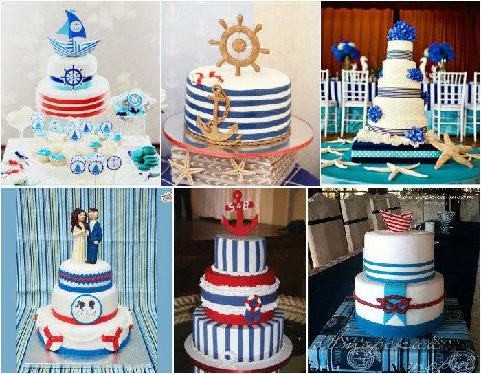 Плавание семейного корабля – как украсить свадебный торт в морском стиле: фото примеров