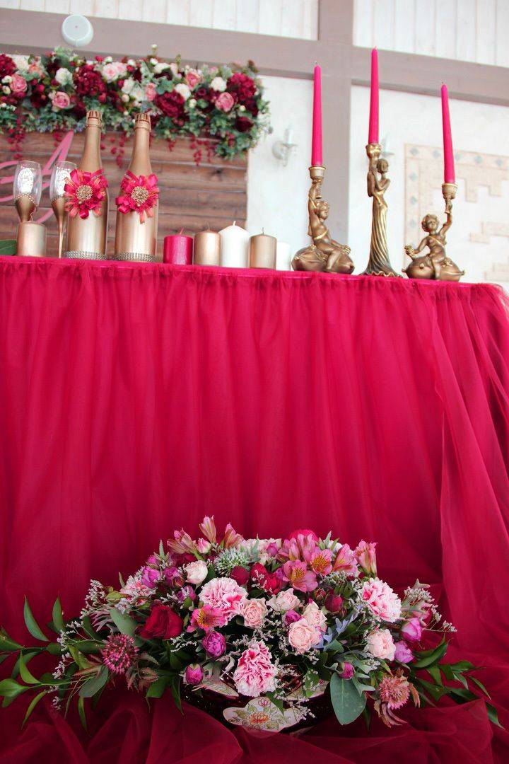 Украшение зала на свадьбу в бордовом цвете? – в тренде [2019]: стильные фото оформления