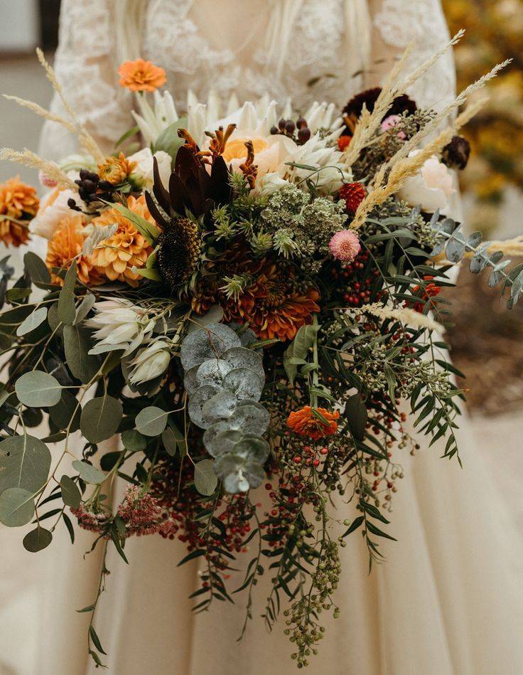 Осенний свадебный букет невесты – фото