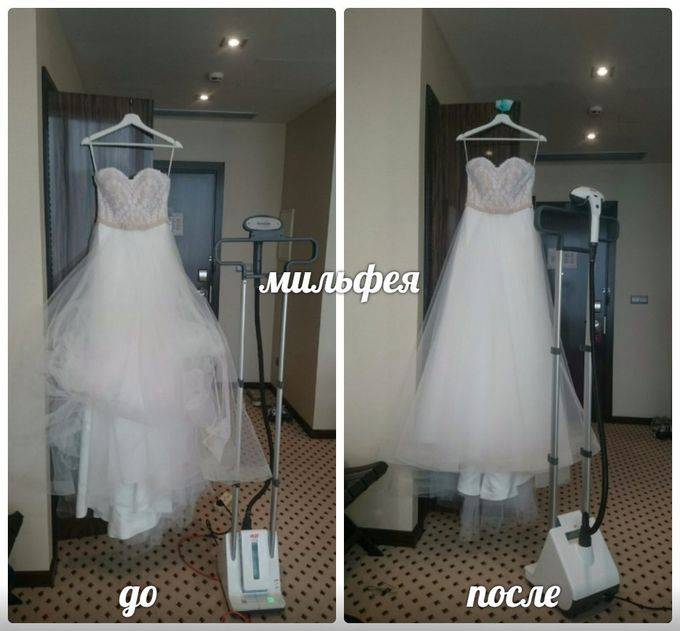 Гладим и отпариваем свадебное платье