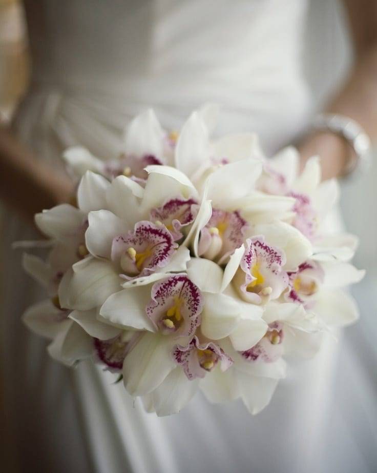 Свадебный букет из орхидей: виды, сочетания, фото композиций