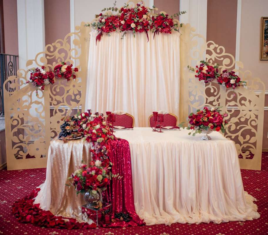 Сочные оттенки для вас – оформление зала на свадьбу в цвете марсала: советы с фото