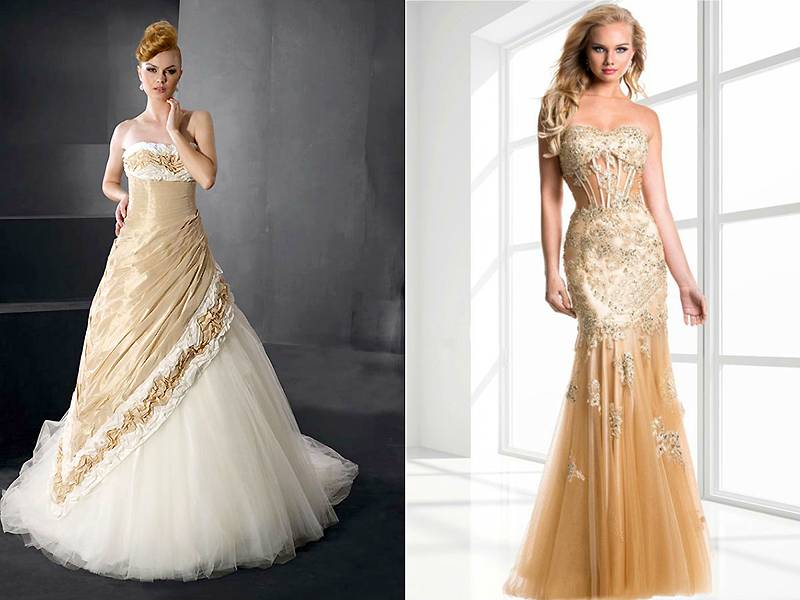 Невеста и её золотое платье: секреты красоты