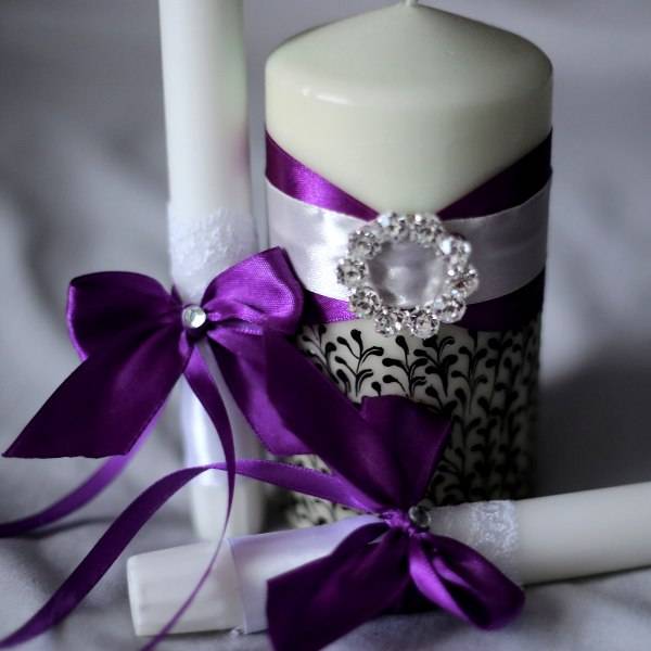 Оформление и украшение свадебных свечей