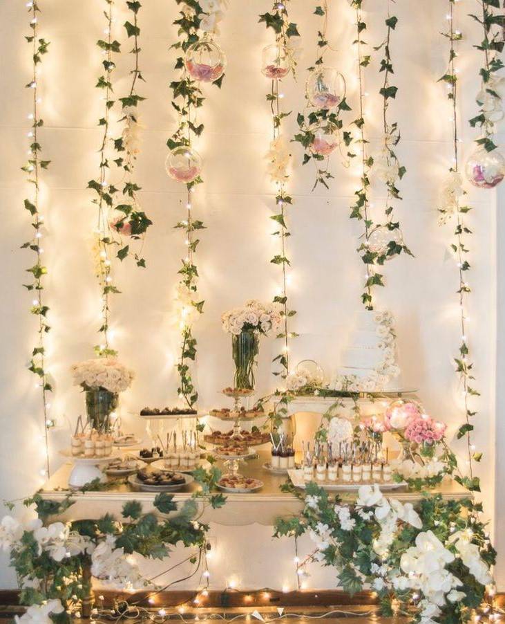 Стена из цветов на свадьбу