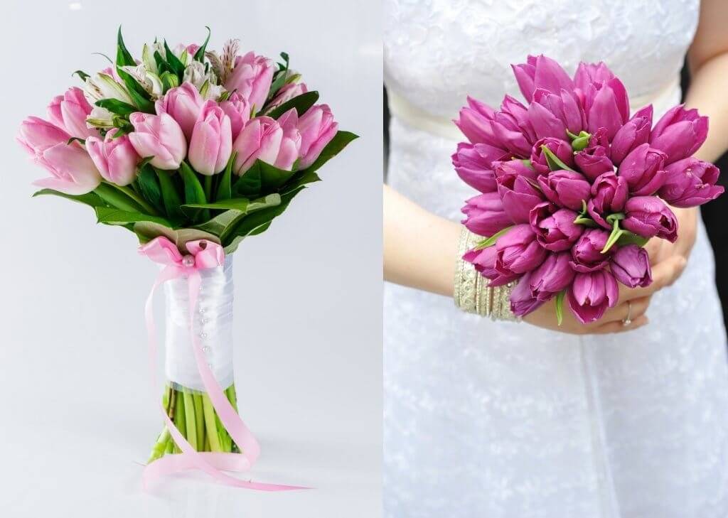 Букет невесты из тюльпанов: цвета, стили и цветы-компаньоны