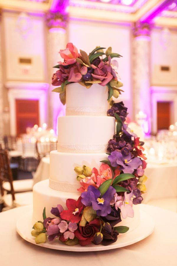 Свадебные торты в фиолетовом цвете: идеи оформления, сочетания оттенков, фото