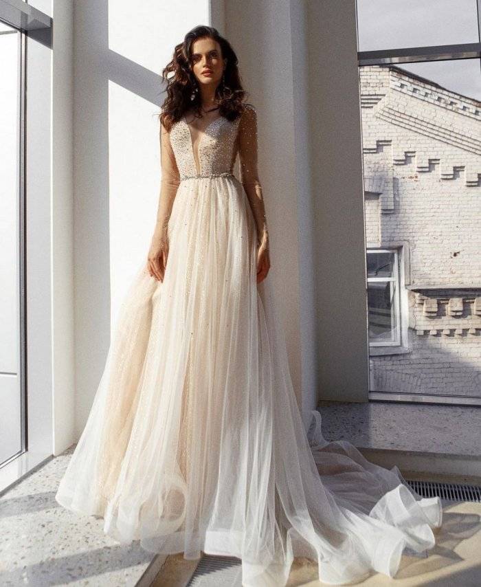 Нежное свадебное платье айвори – обзор стильных моделей