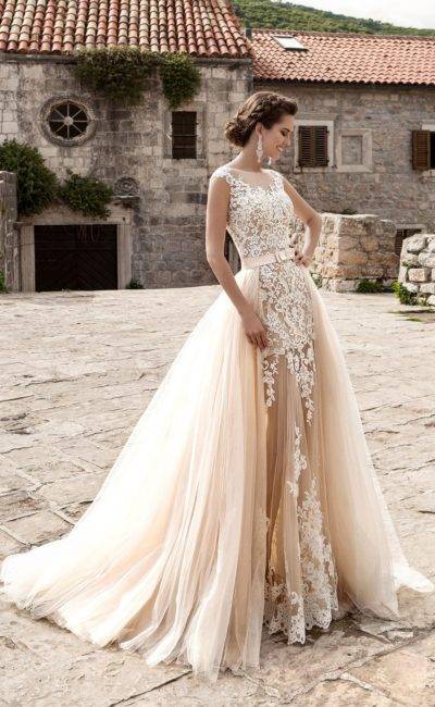 Свадебное платье цвета капучино — модные фасоны
