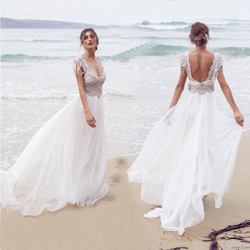Пляжное свадебное платье: фасоны, аксессуары, 300 модных образов