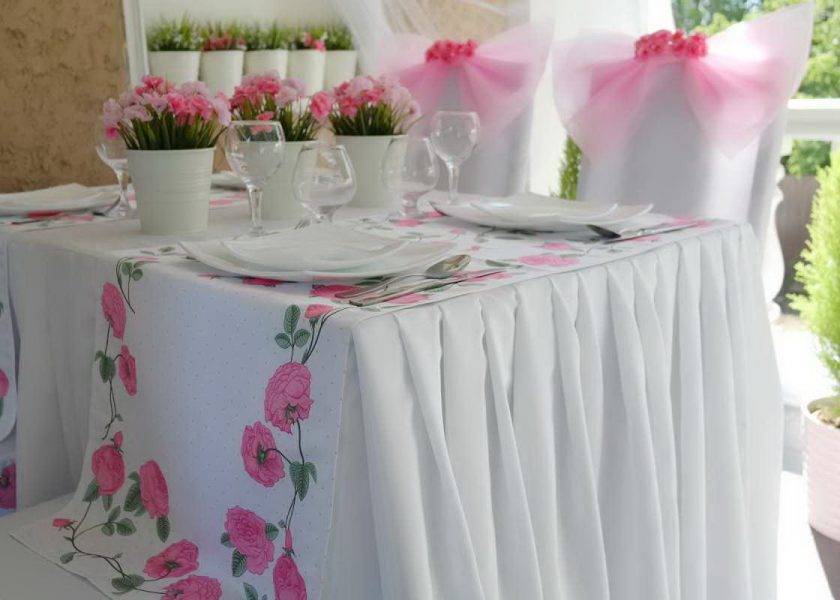 Как выбрать и украсить скатерть для свадебного стола своими руками – мастер-класс