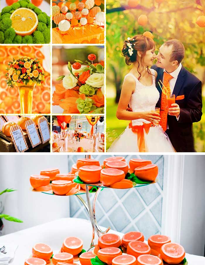 Оранжевая свадьба: меню, оформление, пригласительные