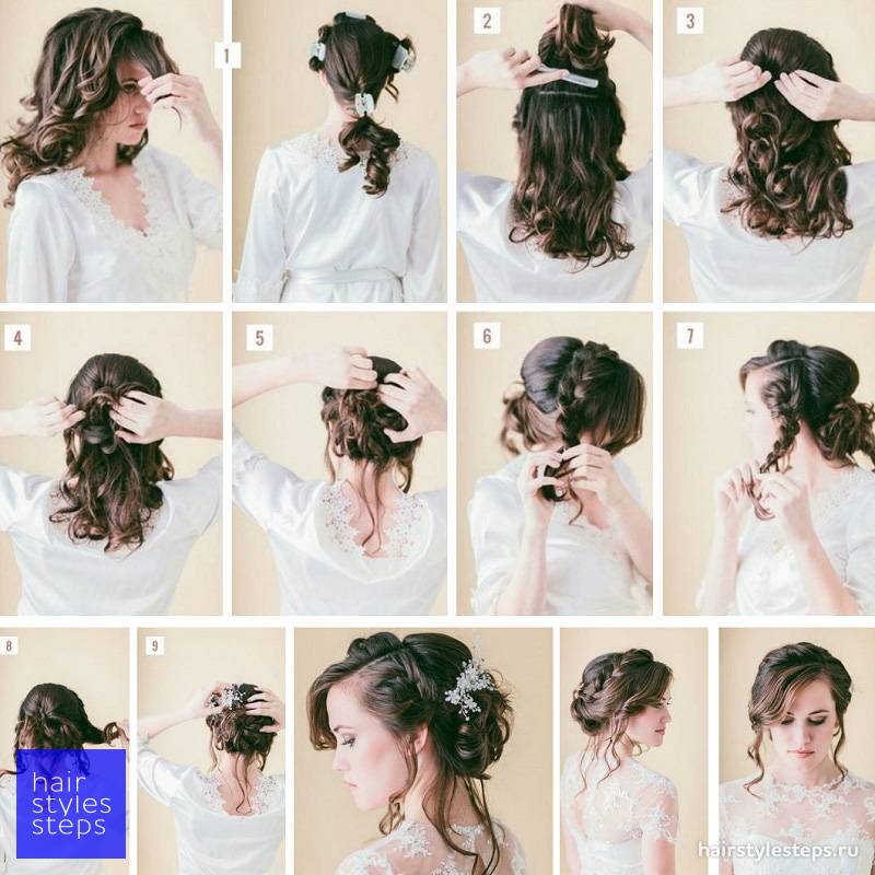 Как сделать свадебную прическу на длинные волосы – 5 мастер-классов