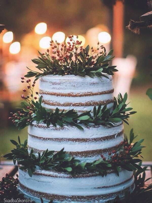 Торт на свадьбу в стиле рустик