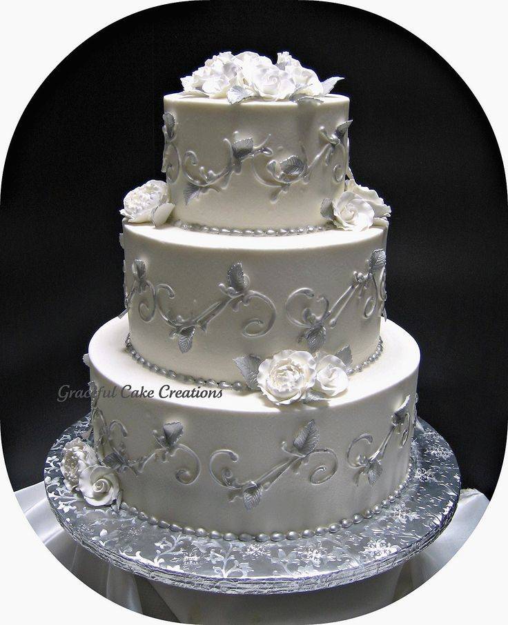 Торт на серебряную свадьбу: прикольные идеи и варианты оформления