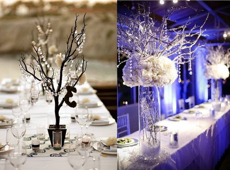 Морозная зимняя свадьба – оформление зала своими руками: фото примеров