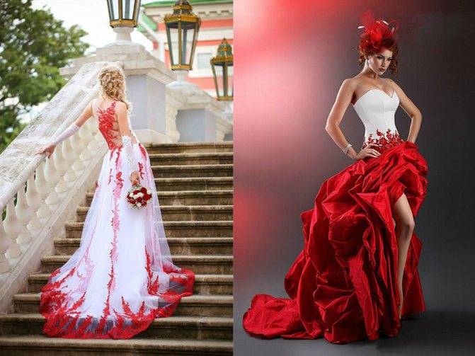 Красное свадебное платье для яркой невесты