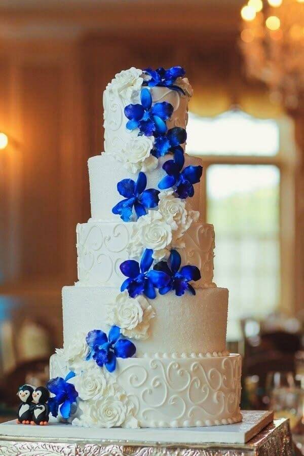 ᐉ свадебные торты в синем цвете: без мастики, с цветами - ➡ danilov-studio.ru
