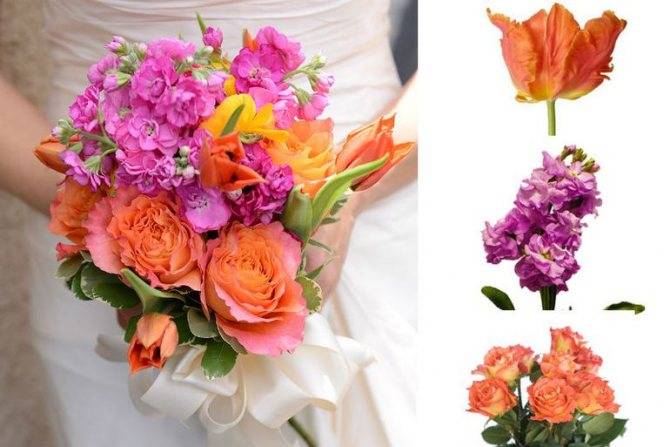 Как выбрать свадебный букет: практическое руководство к действию. сочетание цветов букета невесты и свадебного платья: фото и полезные советы