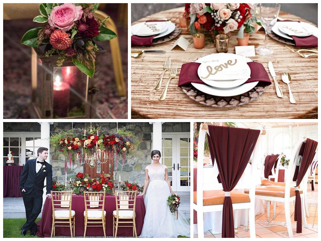 Свадьба в цвете марсала? в тренде [2019] – оформление зала на фото, образы невесты & жениха, пригласительные, торт
