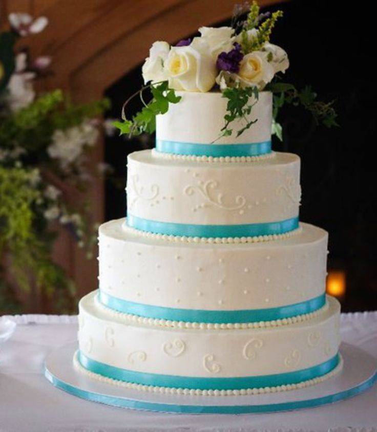 Особенности выбора вида и декора свадебного торта цвета тиффани