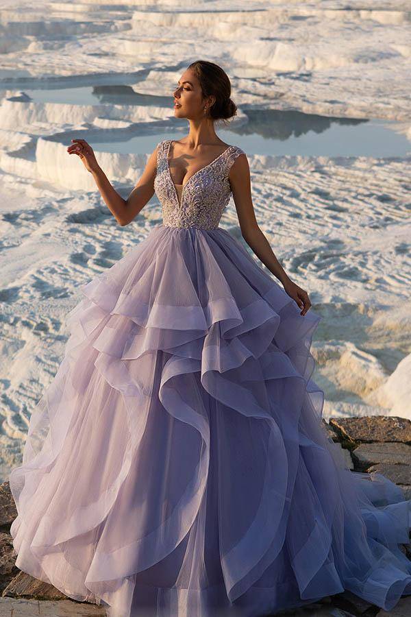 Свадебное платье фиолетового цвета (сиреневое)