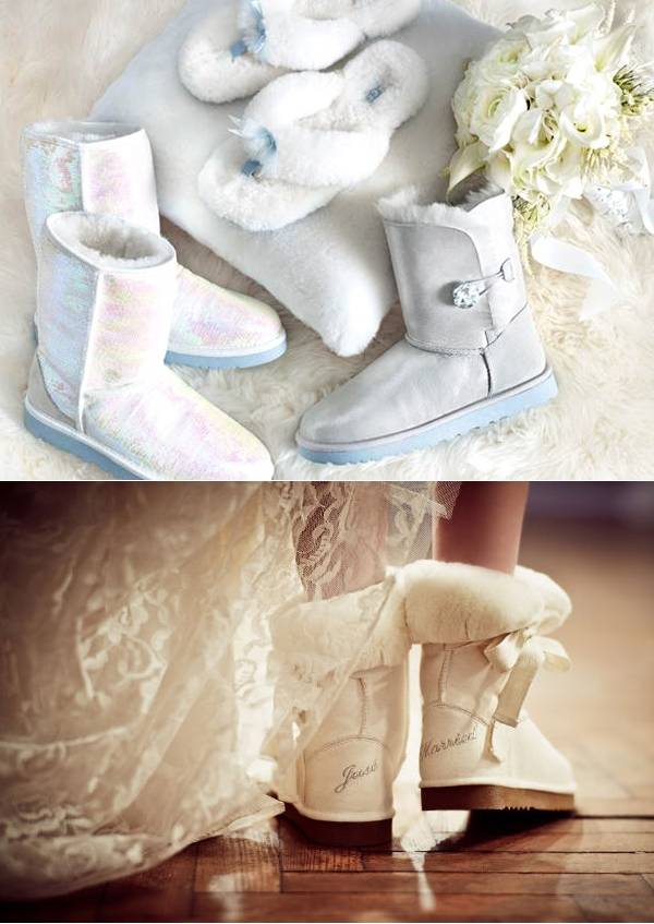 Красивая и теплая обувь для свадьбы зимой (фото)