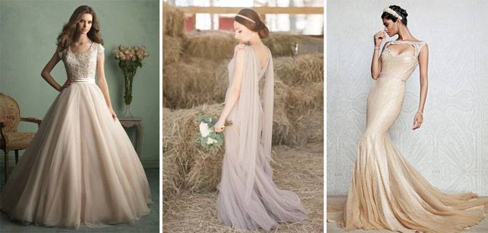 Платье для невесты кремового (молочного) цвета: выбор ткани и оттенка