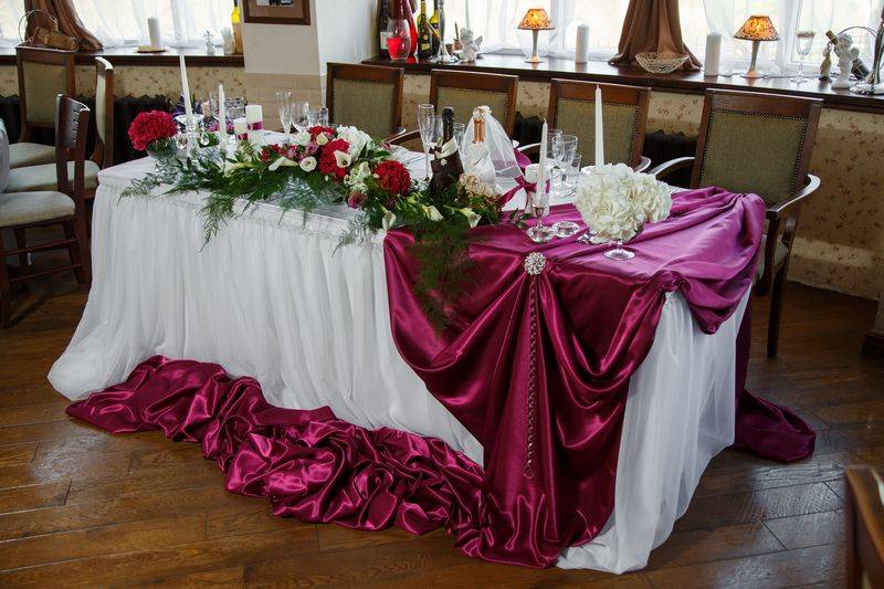 Свадьба в цвете марсала: наряды, макияж, свадебное оформление