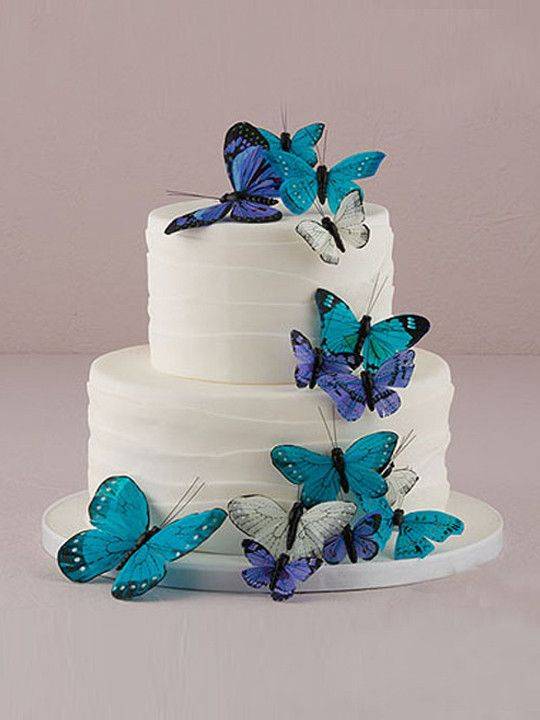 Грациозное оформление – свадебный торт с бабочками и цветами: примеры декора на фото