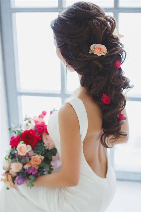? свадебные прически невесты ? с собранными волосами - фото 2019