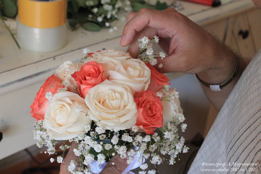 Свадебный букет из роз — фото идеи и мастер класс