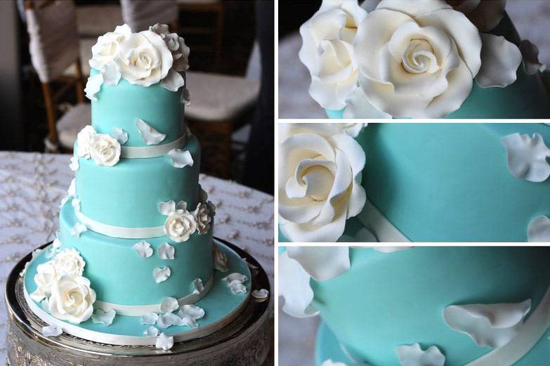 Торт в бирюзовом цвете на свадьбу