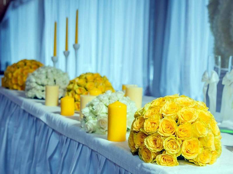 Желтая свадьба: декор, тематика, аксессуары, одежда