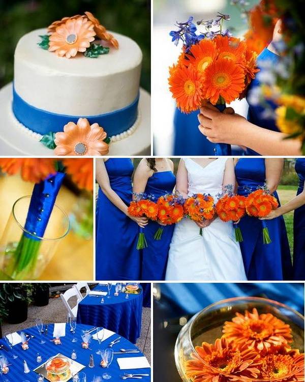Как сочетать синий с другими оттенками в оформлении двухцветной свадьбы
