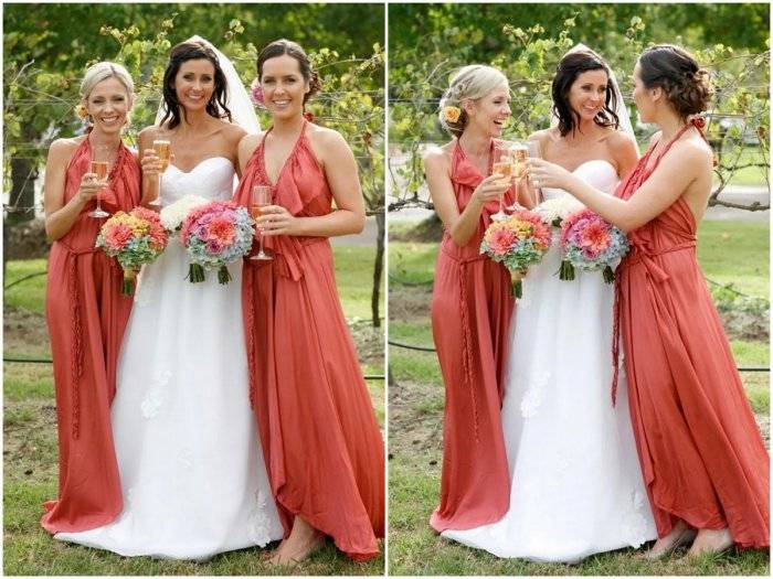 Пудровые свадебные платья: актуальные оттенки, фасоны
