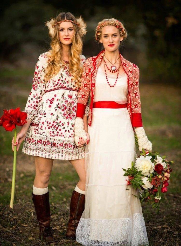 Свадебные платья в русском народном стиле