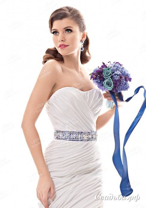 Синее свадебное платье, плюсы и минусы, разнообразие моделей