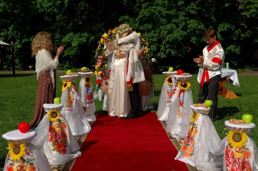Свадьба в русском стиле: особенности декора и нарядов молодоженов