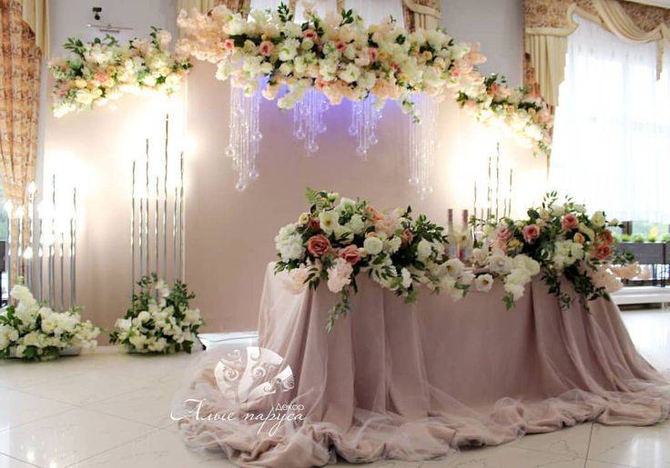 Оформление свадьбы и зала цветами: живые или бумажные. идеи