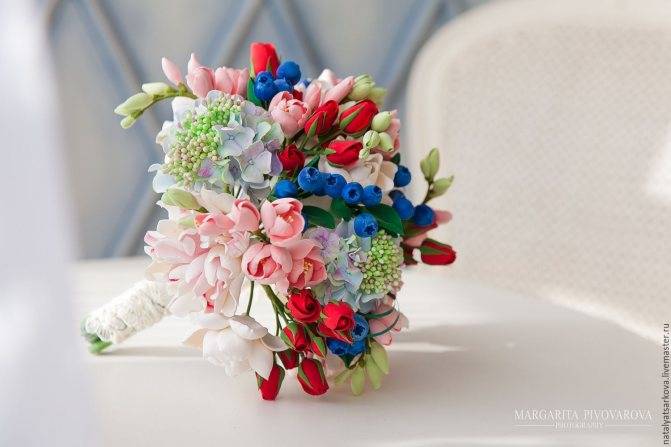 Свадебный букет невесты из полимерной глины - свадебные советы