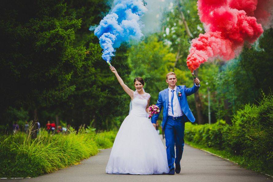 ᐉ свадебные фото с цветным дымом - креативные идеи - svadebniy-mir.su