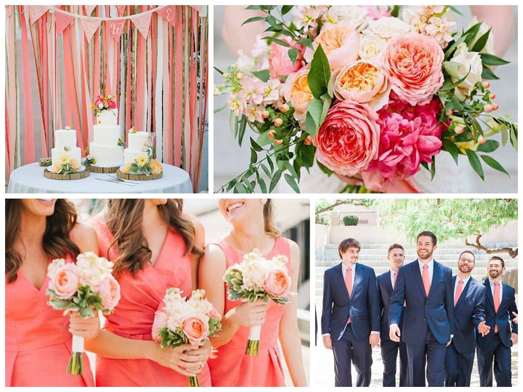 Свадьба в коралловых цветах – фото и идеи для оформления банкетного зала, кортежа, свадебного торта, нарядов жениха и невесты, аксессуаров