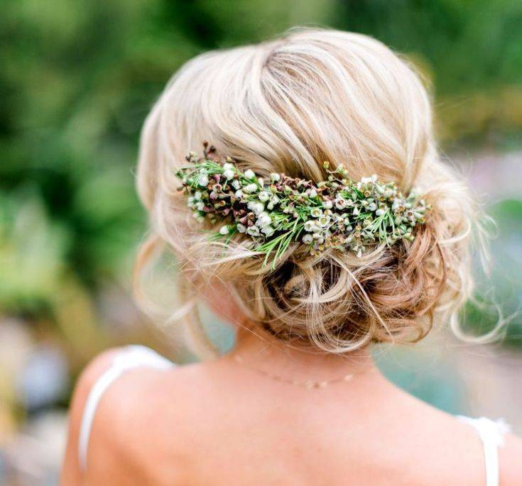 Прическа для невесты на короткие волосы