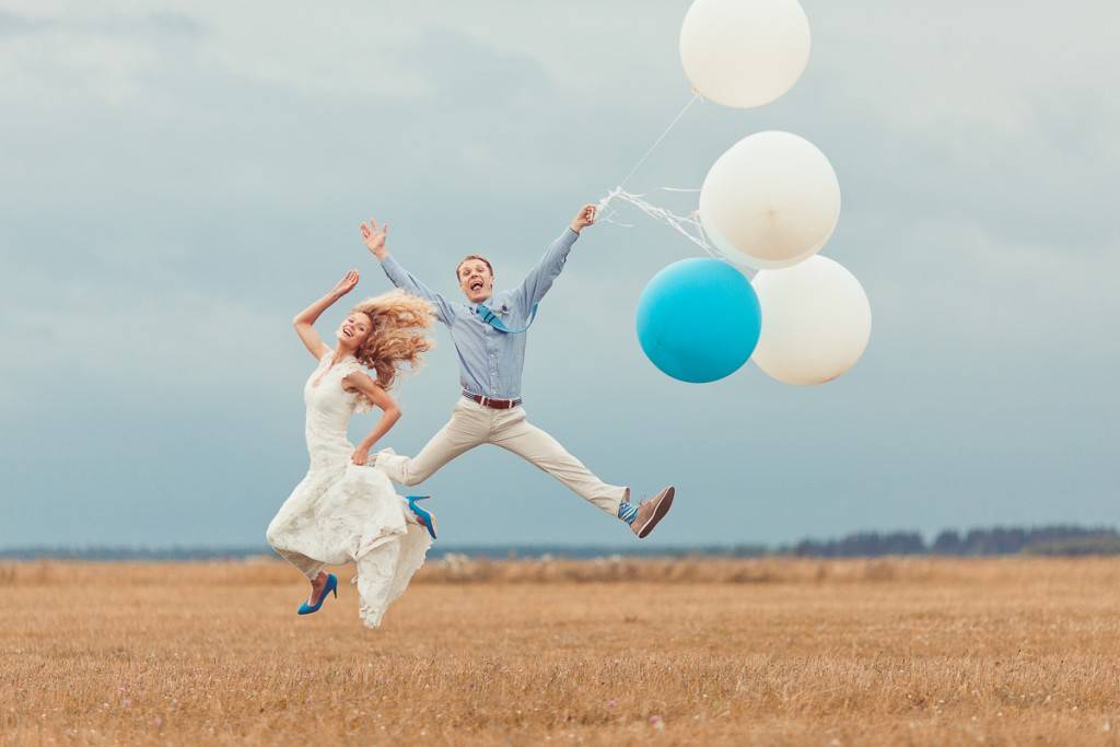 Свадебная фотосессия с воздушными шарами