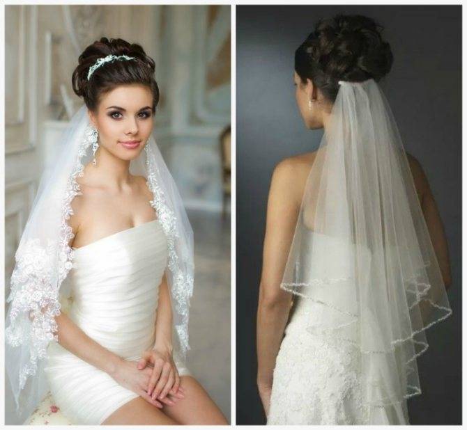 Как выбрать прическу для невесты на средние волосы с фатой – х идей